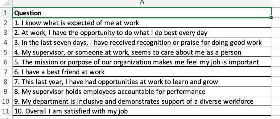 Survey Questions